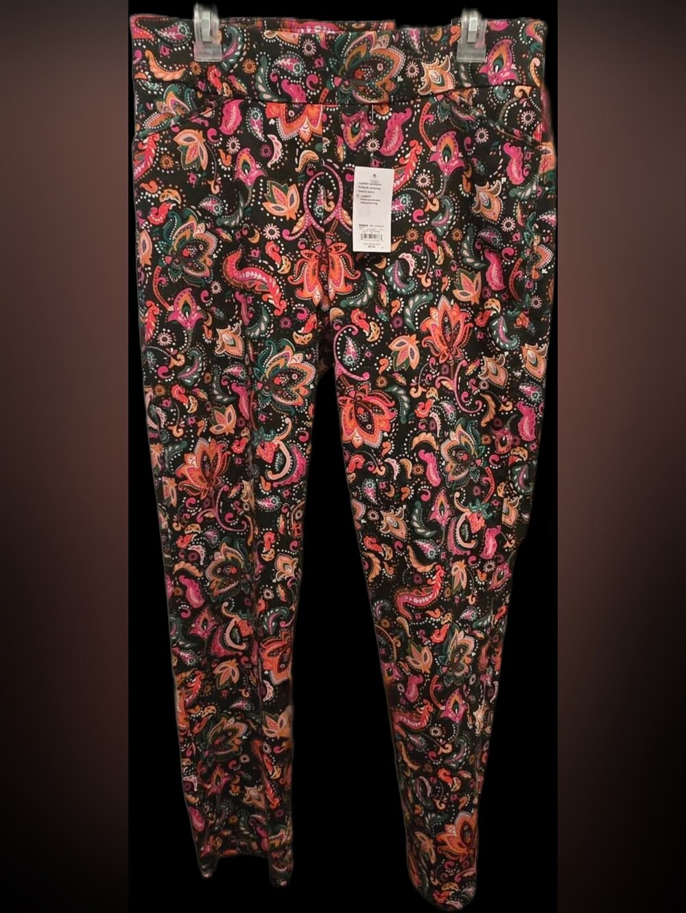 Floral Paisley Printed Pants - Black/Multi